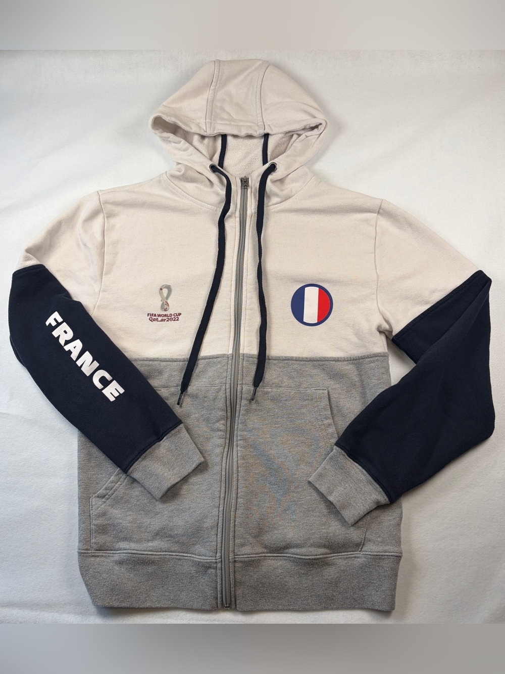 FIFA World Cup Qatar 2022 FRANCE Soccer Full Zip Hoodie Mens S Unisex